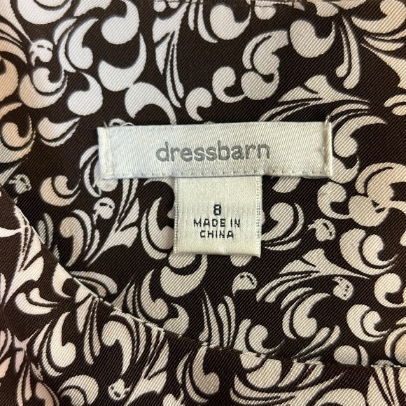 Dressbarn Women’s Size 8 Classic Vintage Brown & White A-Line Sleeveless Dress - Picture 4 of 9
